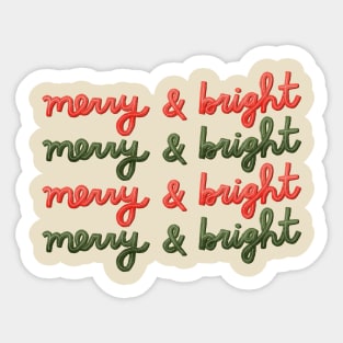 Merry and Bright Christmas Print Sticker